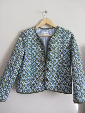 J. Crew Block Print Quilted Jacket